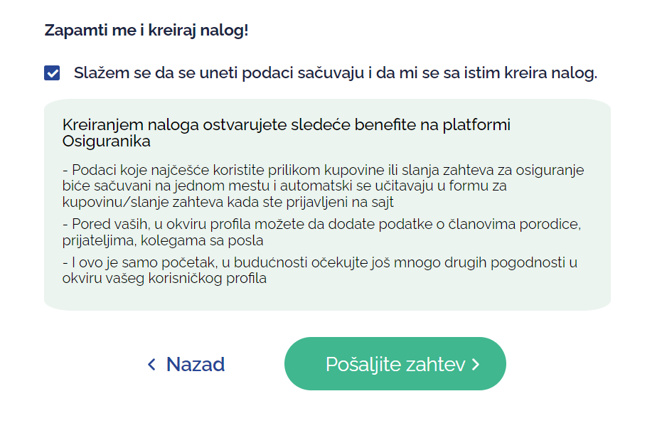 Pravljenje korisničkog profila preko forme